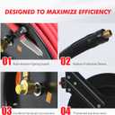MaxWorks 50 Foot Auto Rewind Retractable Air Hose Reel with 3/8" Rubber Hose 250 PSI Heavy Duty Steel Spring Multi Position Ratchet and Solid Brass Fittings for Garage and Workshop (80720)
