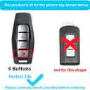 Key Fob Cover Compatible with Mitsubishi Outlander 2021 2022 2023 2024 Fob Case Zinc Alloy Protector Keychain 4 Buttons Gray A