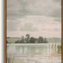 InSimSea Framed Canvas Prints Art Vintage Decor, Countryside Lakeside Landscape Paintings, Large Prints, Vintage Retro Hanging Wall Decorations for Bathroom Bedroom Living Room, 20"x30"