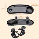 Universal Stroller Snack Tray with Cup Holder, Yuehuam 3 in 1 Stroller Cup Holder with Snack Tray & Phone Holder with 2 Extendable Grip Clip for Most Flat/Round Handrail Tubes Baby Accessory