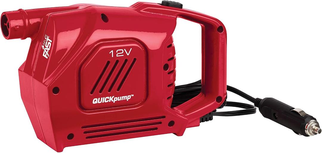 Coleman QuickPump Air Pump for Air Beds & Inflatables, Portable Air Pump with Fast Inflation or Deflation, Battery-Powered/Rechargeable/12-Volt/120-Volt Power Options