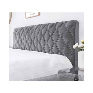 Velvet Bed Headboard Cover for Full Queen Cal King Size,Quilted Bed Headboard Slipcover Thicken Dustproof Headboard Padding Protector Cover(Dark Gray,210cm(83"))