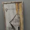 Barn Wall Art Decor Picture: Bedroom Framed Farmhouse Wooden Painting Rustic Horizontal Country Landscape Farm Windmill Print Long Panoramic Nature Scene Countryside Artwork for Living Room Bathroom (24"L x 12"W)