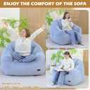 UODERS Giant Bean Bag Chair for Adults, Teens and Kids, Cozy Fluffy Corduroy Beanbag Chair with Filler, Large Floor Lounge Sofa for Living Room, Bedroom, Dorm, Gaming and Reading(XL-Light Blue)