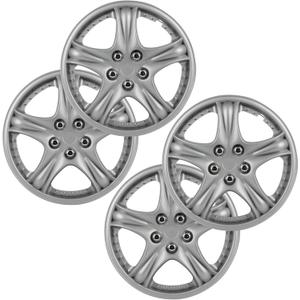 OCPTY Easy Installation Hubcap Auto Tire Replacement Exterior Cap 13 Inch OEM Replacement Set of 4 (Silver)