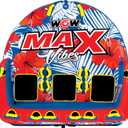 WOW Sports - Max Vibes Inflatable Towable Tube - 1-3 Rider - Perfect for Kids & Adults - Soft Top Deck Tube - Boating Accessory