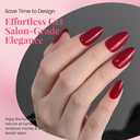 evpct Glossy Press on Nails Short Almond Short for Women, Dark Red Fake Nail with Kits Salon Quality Reusable Stick on Nails In 15 Sizes 30Pcs Full Cover False Nail Soft Gel Set Kit for Gift, 27 (30 Fl Oz (Pack of 1))