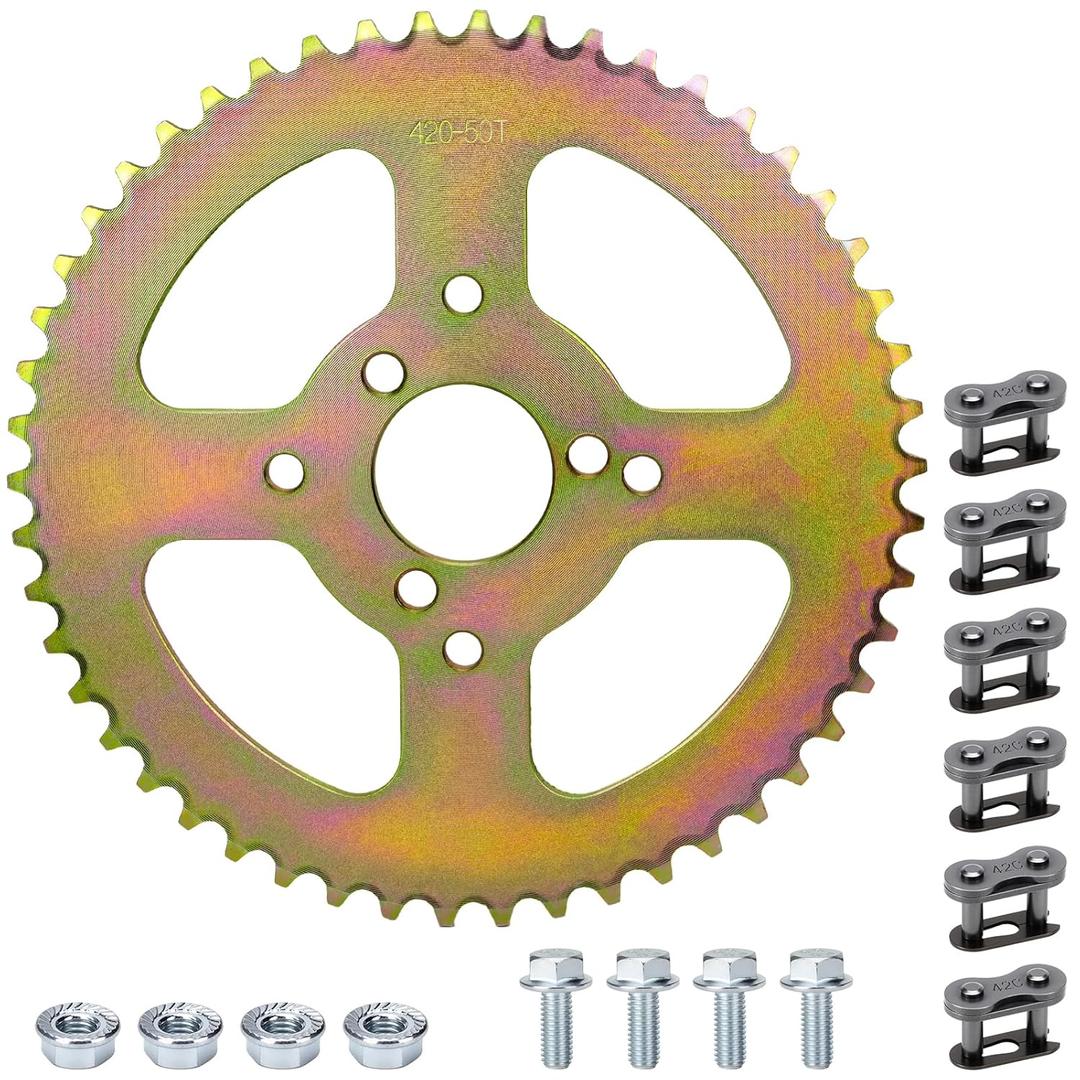 50T High Torque Rear Chain 3 Hole Sprocket # 40 41 420 for Coleman B200R B200 B200RSV RT200 RB200 CT200U CT200UEX BT200X Mini Bike (50T)