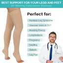 Thigh High 20-32 mmHg Compression Stocking Toeless Compression Socks for women & men circulation with Silicone Dot Band