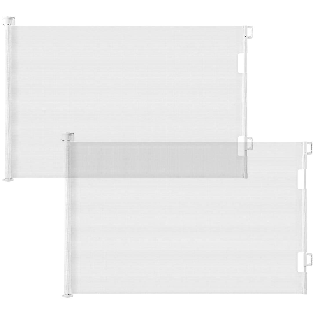 Cumbor 2 Pack Baby Gate Retractable Gates for Stairs, Mesh Dog Gate for The House, Wide Pet Gate 33" Tall, Extends to 55" Wide, Long Child Safety Gates for Doorways, Hallways, Indoor/Outdoor(White) (55" Wide (2 Pack))