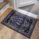 Rugcomf Entryway Rug 2x3 Rug Door Mat Indoor Entrance Washable Rug Small Non-Slip Low Pile Throw Rugs for Entryway, Kitchen, Front Door Indoor Entrance, Entry(Blue)