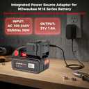 Replacement for Milwaukee M18 Battery Charger, 2-in-1 Charger Adapter with USB-C Port, Compatible with 18V M18 Battery
