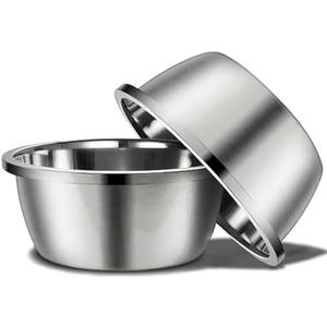 Stainless Steel Large Dog Food Bowl, 46 oz (7cup) Large Capacity Dog Water Bowl, Heavy Duty, BPA-Free for Medium and Small Dogs (2 pcs)