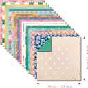 Scrapbook Paper Pad, 36 Sheets Double-Sided Design Paper with Foil Accents, 200GSM Decorative Cardstock for Card Making, Scrapbooking, Junk Journaling, 12" x 12" Artisan