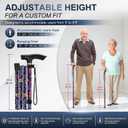 supregear Folding Cane, 5-Level Adjustable Height Walking Stick Lightweight Collapsible Portable Travel Cane with Wrist Strap and T Handle for Elderly Disabled Men Women