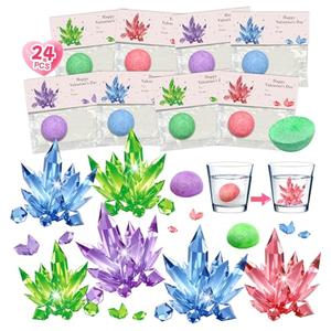 24Pcs Science Kit Crystal Growing Party Favor Supply Gifts for Kids Classroom Goodiebags Christmas Valentine's Day Gifts (24Pcs, One Size)