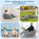 Realspring Inflatable Bean Bag Chairs Outdoor Blow up Camping Chairs Inflatable Lazy Sofa Folding Portable Bean Bag Loungers Couch for Movie Night (Dark Gray,6 Pcs)