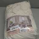 Beige Pinch Pleated Thick Linen Curtains 70 Inches Wide 2 Panels Set, Light Filtering Pinch Pleated Curtains Drapes with Hooks for Sliding Patio Door, Heavy-weight Faux Linen Memory Trained Curtain, Size: 70"W x 96"L (Pack of 2)