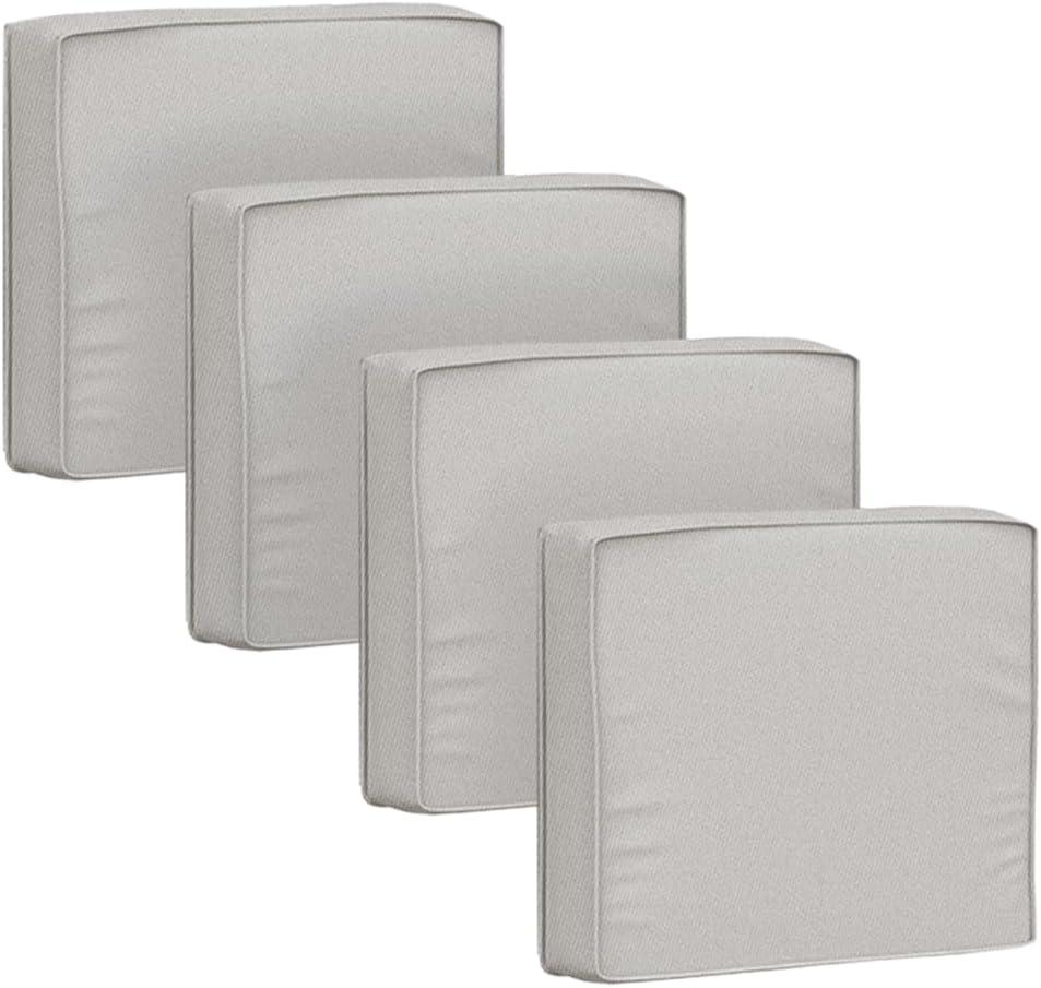 Outdoor Cushion Covers 4 Pack Waterproof&Fade Resistant Zipper Patio Furniture Cushion Covers for Couch,Sofa,Chair (Replacement Covers Only) ( 19×19×3, Light Gray)