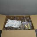 Baderke 24 Set Plastic Coquito Bottles 32 oz Plastic Clear Wine Bottles with Caps and Tags for Home Brewing Wedding Party Favors(Gold)