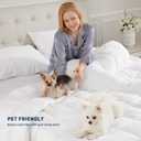 sunflower Comforter Duvet Insert Queen Size White Down Alternative Filling Cotton Shell All Season Hypoallergenic Warm Breathable Noiseless Machine Washable with Corner Taps