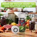 Mason Jar Vacuum Sealer, Food Saver Vacuum Sealer Machine(Lids Included) for Wide, Regular Mouth Mason Jars, Portable Automatic Canning Machine For Kitchen Food Storage(White)