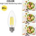 SHIYI E26 LED Bulbs 60W Equivalent, 6W Daylight White 6000K, 600LM Bright Filament Light Bulb, Non-Dimmable A19 Standard Base Bulbs for Kitchen, Office Lighting, Pack of 4
