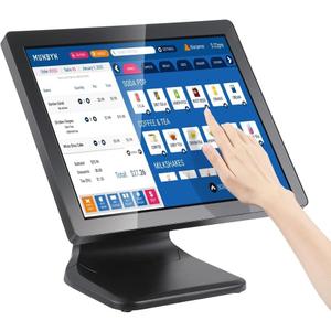 MUNBYN 17-inch POS-Touch-Screen-Monitor, Multi-Touch Monitor, 400 nits True Flat Seamless Capacitive LED, VGA/HDMI Input for Office, POS, Restaurant, No Driver Required