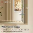 Keonjinn 16" x 24" Brushed Nickel Framed Mirror, Silver Bathroom Mirrors Beveled Edge, Decorative Aluminum Alloy Frame, Tempered Glass, Shatterproof, Modern Farmhouse Rectangular Mirror for Hallway