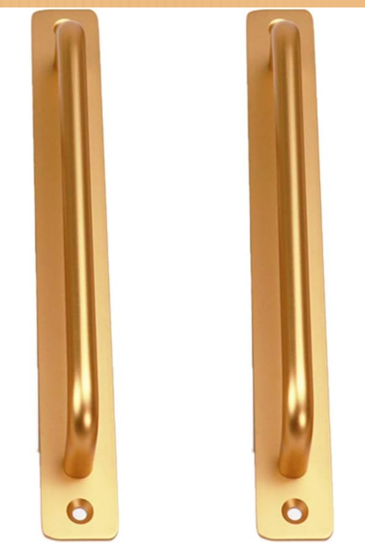 2 Pcs Door Handles Aluminum Alloy Pull Push Door Handles with Metal Plates Sliding Door Pull Heavy Duty Pull Handle Hardware for Cupboard Cabinet Garage Shed Barn Gate