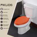 Toilet Seat, Slow Close, Soft Touch, Ultra-Smooth Matte Finish (No Orange-Peel Texture), Premium Moulded Wood, Quick Release, PIKLiDS (Orange, Elongated)