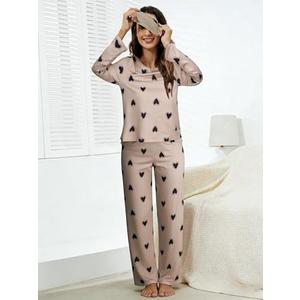 Women's Pajamas Sets Long Sleeve Lounge Warm Sleepwear 2 pieces Fall Clothes. Size Medium
