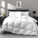 APSMILE Heavyweight Down Feather Fibers Comforter Oversized King Size - Ultra-Soft Luxury High Fill-Power Hotel-Style Thicker Winter Duvet Insert for Colder Weather/Sleeper (120x98, White)