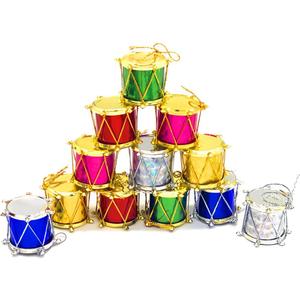 2 x 24Pcs Colorful Glitter Mini Drum Christmas Tree OrnamentsTree Hanging DecorationPendant Holiday Wedding New Year Party Christmas Decor (24)