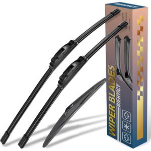 3Pcs Windshield Wiper Blades for Kia Sportage 11-16 Hyundai Elantra 09-10 Hatchback, Original Equipment Replacement Automotive Windshield Wiper Blades for My Car - 24"/18"/12" (Set of 3) U/J HOOK