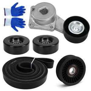 90K-38274A Serpentine Belt Drive Kit Tensioner & Idler Pulley Fits for Ford Expedition F150 F250 F350 Lincoln Navigator Mercury Mountaineer 2005-2014 Replaces 38274 6PK2605