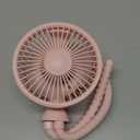 Gaiatop Mini Portable Stroller Fan, Battery Operated Small Clip on Fan, Detachable 3 Speed Rechargeable 360 Rotate Flexible Tripod Handheld Desk Cooling Fan for Car Seat Crib Treadmill Travel Pink