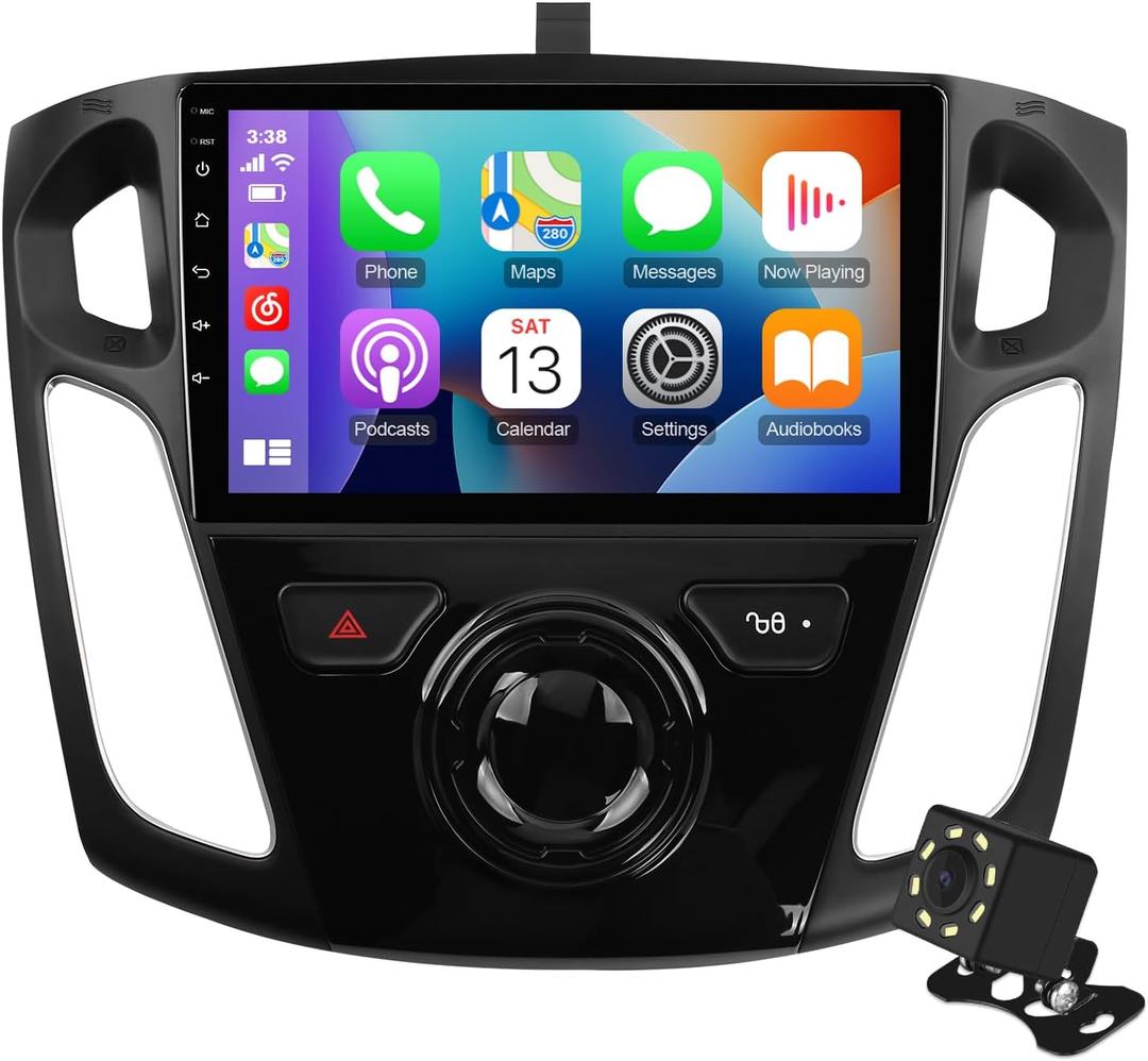 9 Inch IPS Touchscreen Android 13 Car Stereo for Ford Focus 2012-2018 with Wireless CarPlay & Android Auto 2+32GB Car Radio, Support GPS, WiFi 6, Bluetooth,5.4, FM Radio, Backup Camera, SWC, Dual USB