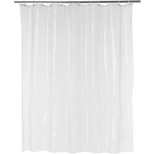 Amazon Basics Water Resistant 8-Gauge PEVA Shower Curtain Liner with Metal Grommets and Plastic Hooks, 72"L x 72"W, Clear (72"W x 72"L (Pack of 1))