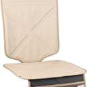 Car Seat Protector Leather Waterproof Child Safety Seat Protector Cover with Thick Pad and 2 Large Pockets Durable Kick Mat for All Auto Seat (Beige)