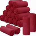 SmoothNovelty 18 Pieces Throw Blankets Bulk for Wedding 50 x 60 Inch Soft Warm Lightweight Flannel Fleece Blankets Bulk Spring Wedding Favors for Guests Homeless Gift Couch Sofa Bed(Wine Red)