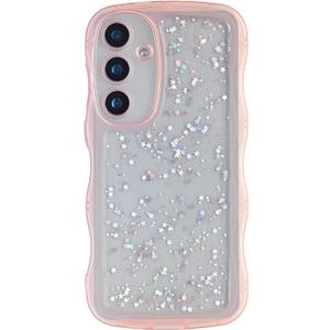 Glitter Case for Galaxy A05 4G, Cute Wave Frame Curly Shape Sparkly Shiny Cover, Samsung Galaxy A05 Bling Cover Stylish Durable Protective Case for Girls Women, Clear