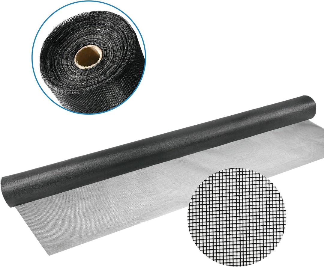 Window Screen Mesh, 48 inch x 100 feet Fiberglass Window Screens Roll, Insect Screen Door Mesh, Easy to Cut Fiberglass Replacement Mesh for Windows, Pool, Porch and Patio Screen
