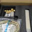 Gold Shower System, 10'' Square Rainfall Shower Head with Handheld Combo Spray, Bathroom Brushed Gold Shower Faucet Set with Valve, 59'' Shower Hose, Shower Trim Kit and Diverter, Wall Mounted