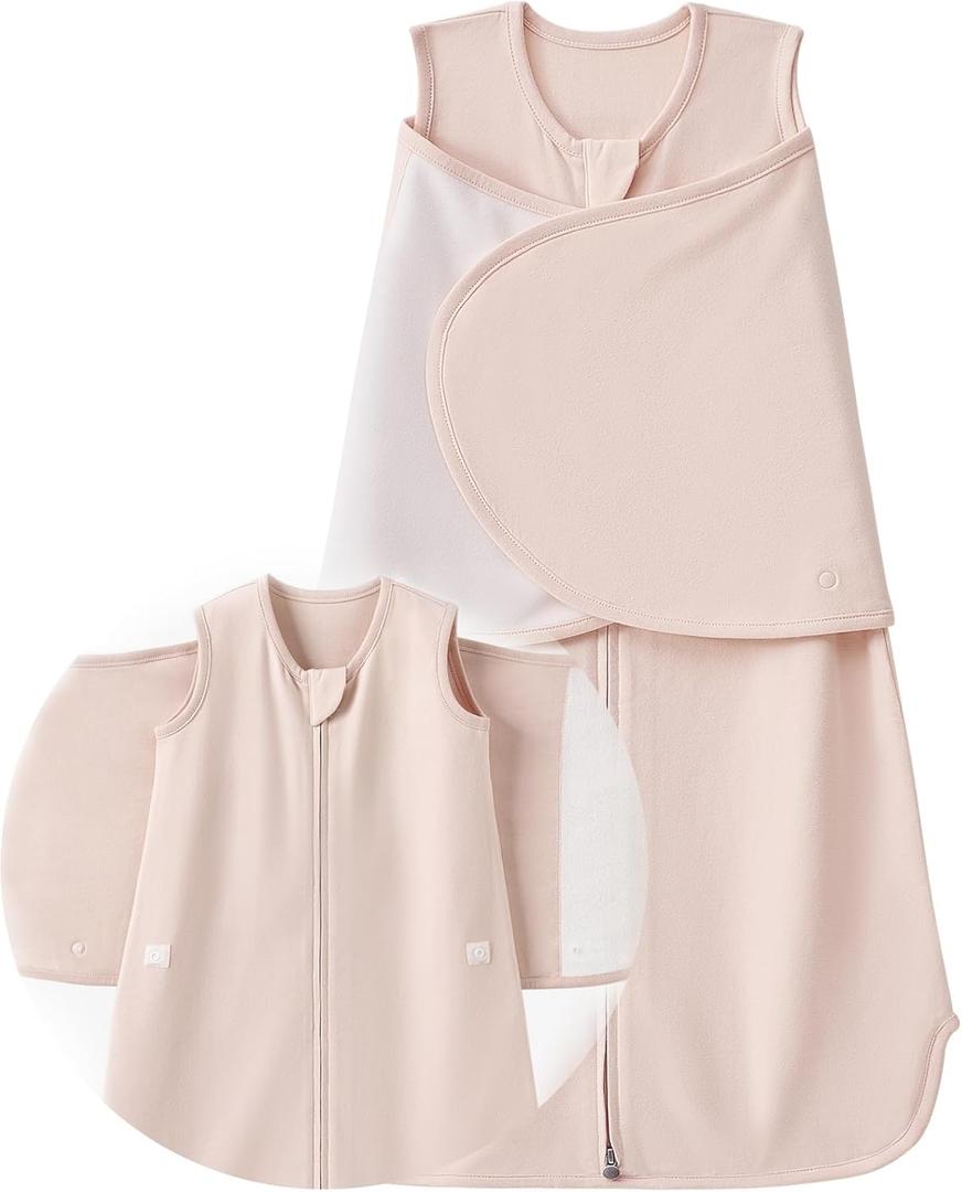 Transitional Swaddle Newborn Houdini Proof Baby Sleep Sack 0-6 Months 1.0 TOG (Blush Pink)