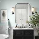 ANDY STAR Black Oblong Mirror, 36x48 Inch Black Oval Mirror for Bathroom with Stainless Steel Metal Frame, Wall Mouned for Bathroom, Living Room, Entryway