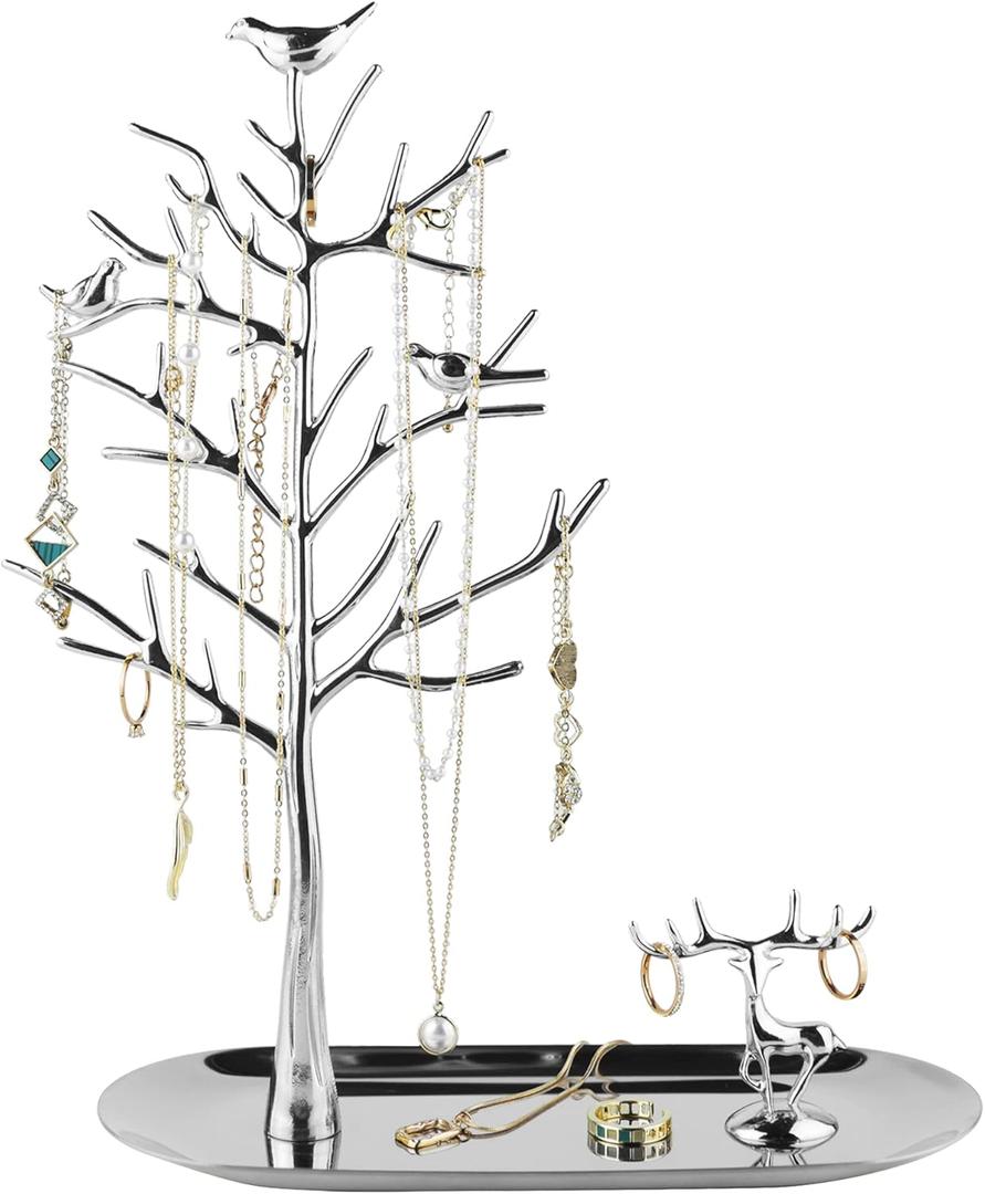 MORE&LESS Tree and Deer Jewelry Rack,for Ring Earrings Necklace Bracelet,Suitable for living rooms, bathrooms,offices,etc. MORE&LESS Tree and Deer Jewelry Rack,for Ring Earrings Necklace Bracelet,Suitable for living rooms, bathrooms,offices,etc.