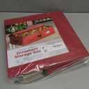 ZOBER Underbed Christmas Ornament Storage Box - Stores 64 3" Ornaments, With Dividers - Tear Proof 600D Oxford Fabric, Ornament Organizer Storage Box, Durable Christmas Containers Holder - Red