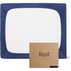 REST Evercool+ Fitted Sheet, Queen Size, Midnight Blue, 15" Deep (up to 18), Breathable Bedding for Hot Sleeper and Night Sweats, Bed Sheet with Ionic+ Self-Cleaning Silver Yarn for Sensitive Skin