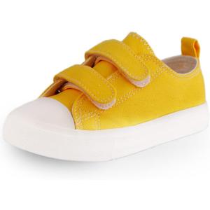 Toddler Boys and Girls Low Top Canvas Adjustable Strap Sneakers (10 Narrow Toddler)